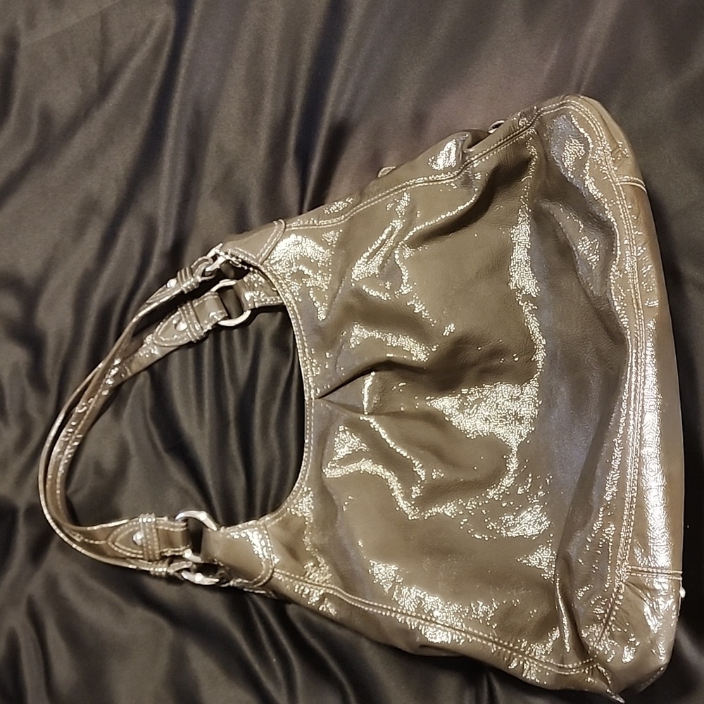 COACH Patent Leather Shoulder Handbag